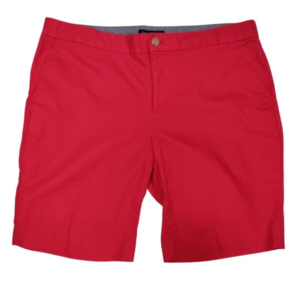 Banana Republic Womens Red Hampton Fit Shorts Size 14 Cotton Blend Twee Preppy - Picture 3 of 13